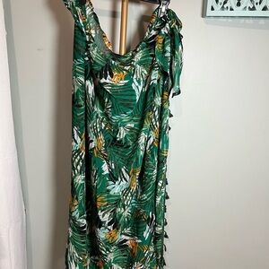 White House Black Market Leaf Print Swimsuit Cover-up Wrap